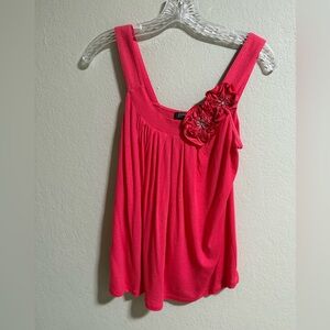 Express Pink Floral Embellished Tank Top XS Dreamweight Cotton